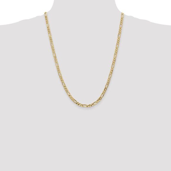 4.75mm, 14k Yellow Gold, Flat Figaro Chain Necklace, 24 Inch - Picture 2 of 8